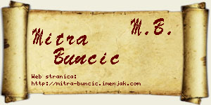 Mitra Bunčić vizit kartica